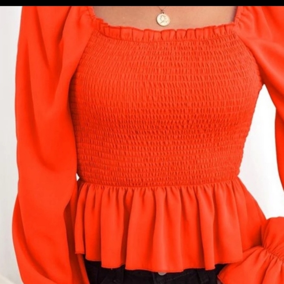 Stellar  flounce top-Orange - Picture 4 of 6